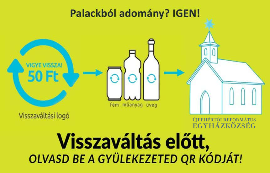 Palackból adomány? Igen! Repont logó, üvegek, templom grafika.